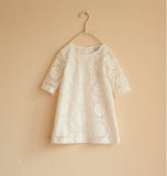 embroidery Girls Dress Lace Chiffon Princess Hollow Children's One-Piece Dresses jumpers