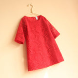embroidery Girls Dress Lace Chiffon Princess Hollow Children's One-Piece Dresses jumpers