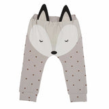 fashion boy girl baby pants 3D fox pattern cute PP harem long trousers cotton gray dark blue infant baby clothing 9M-24M