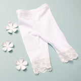 2018 Summer Black White Girls Leggings Pants Lace cotton Children Clothing Flower Girl Knee Pants