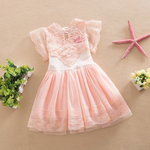 high quality Baby lace vest Dress Toddler Infant Girls Party Wedding Dresses pink/white/gray lace tutu dress hot