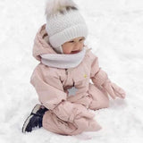 in stock   AW MAT Cotton Bodysuit for Boys and Girls Quilted Fur Collar Hooded Windproof and Waterproof Ski Jacket Coat