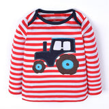 18/24M-6T baby boys long sleeves t shirts kids cute cartoon clothing with applique a lovely c top quality