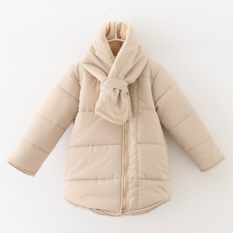 long padded warm winter coats for kids with scarf parka toddler winter coats girls black beige thick autumn teenage outwe 2018