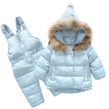 parka real Fur hooded boy baby girl duck down jacket warm kids snow suit children co snowsuit winter clothes girls clothing