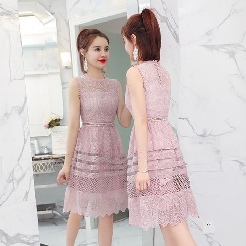 pink white 2018 summer girls princess lace dresses 12~18 years old