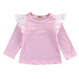 Newest Arrivals Hot Infant Newborn Toddler Laces Kids Girl Shirts Baby Long sleeve Casual Simple Style Cute Clothes Tops