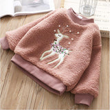 size z42 Autumn Baby Sweatershirt For Girls Tops Deer Santa Fashion Kids Hoodies For Girls Children Clothes Child Baby Clothes