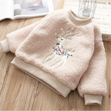 size z42 Autumn Baby Sweatershirt For Girls Tops Deer Santa Fashion Kids Hoodies For Girls Children Clothes Child Baby Clothes