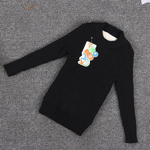 toddler ribbed sweater fur inside 2018 boy  born baby knitted clothes tops jumper winter blacks and white we for kids girls