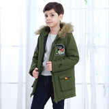 weiqinniya Boys Down Jackets Winter Jacket For Boy Fashion Children Windbreaker Parka Co Russian For Boy Thick Fur Hooded Coat