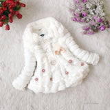 winter Lovely jacket Kids favourite  girl's feather pearl pendant coat (for 2-6 years)