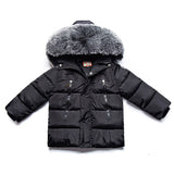 winter overalls for a boy Real Fur Hooded Coat Big Fur Collar Cotton Down Jacket Coat Baby Girls Snow Coat Jacket